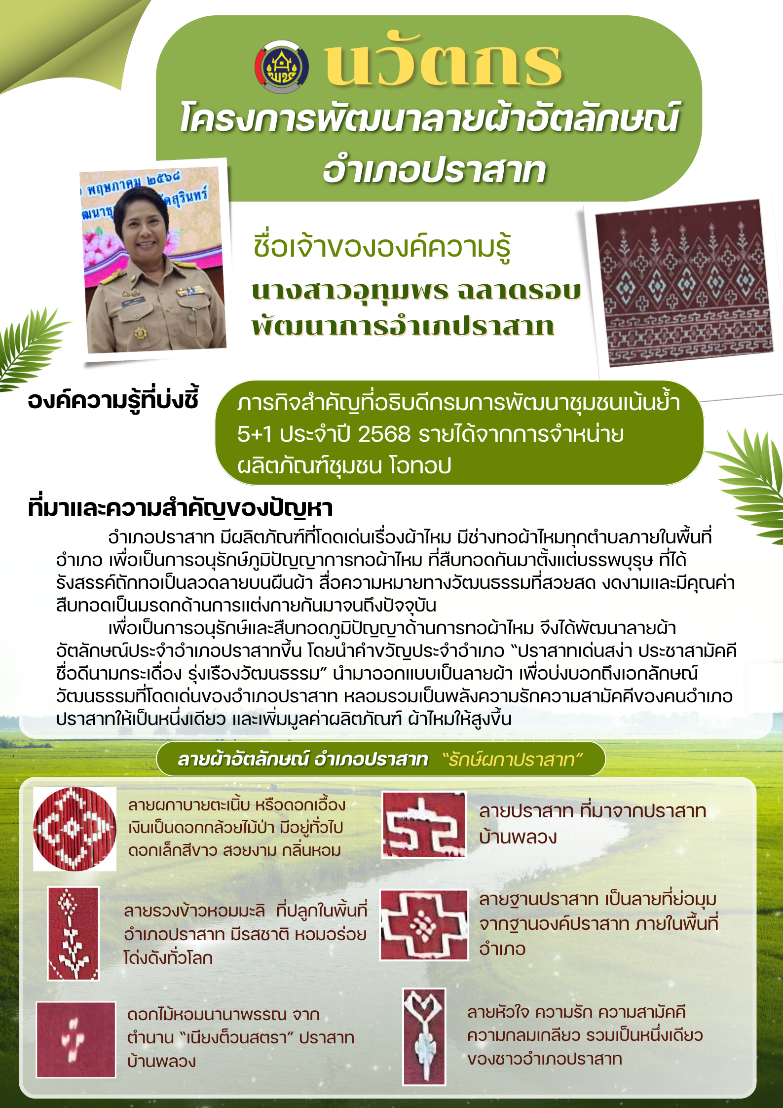 ผลงานนวัตกร สพอ.ปราสาท Surin succesful
