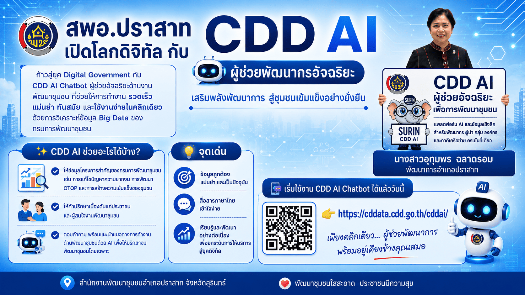 📲 สพอ.ปราสาท ขอเชิญชวนใช้ CDD AI  🤖